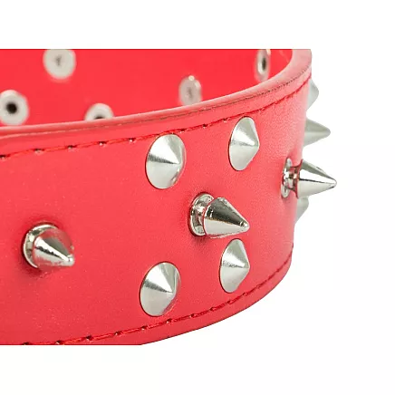 Studded dog collar eco leather adjustable xl