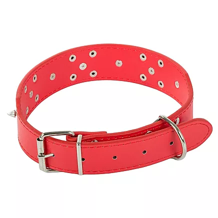 Studded dog collar eco leather adjustable xl