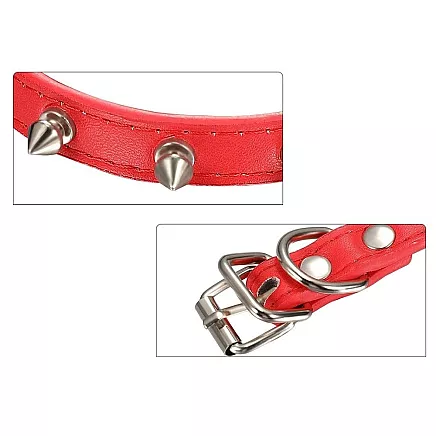 Studded dog collar eco leather adjustable m