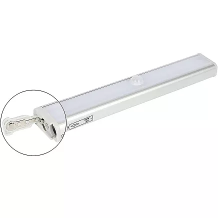 Pašlīmējoša skapja gaismas sloksne ar kustības un krēslas sensoru