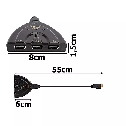 Переключатель HDMI 3-в-1 4K