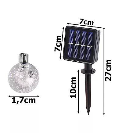 Garden garland lights 40 led solar multicolour