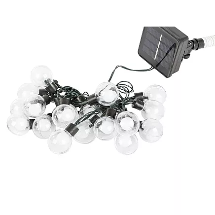 Saules dārza virtene ar 20 silti baltām LED lampiņām