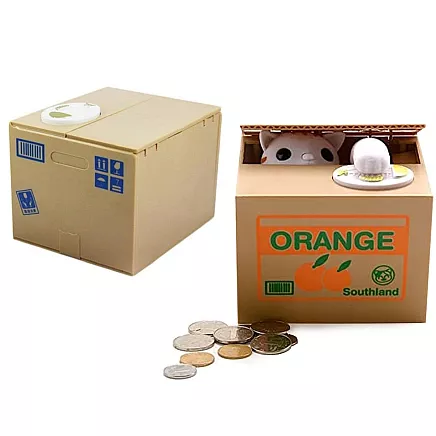Moneybox kitty cat interactive automaton meows