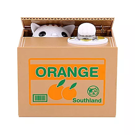 Moneybox kitty cat interactive automaton meows