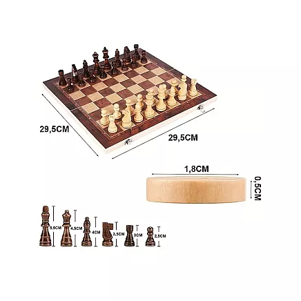 Šahs, Dambrete un Bekgemons (Nardi), Spēļu Komplekts 3in1