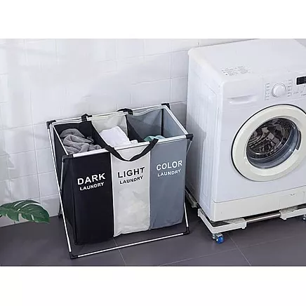 Veļas grozs ar 3 nodalījumiem 135L