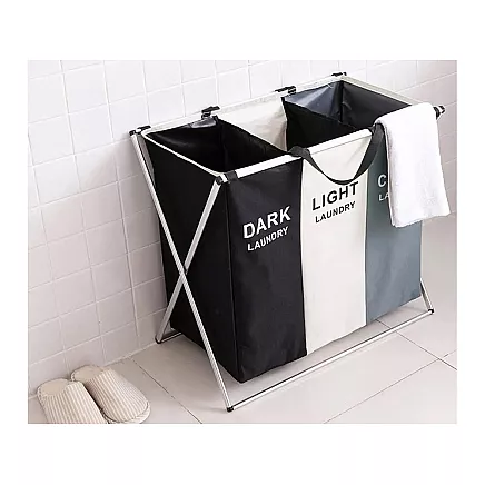 Veļas grozs ar 3 nodalījumiem 135L