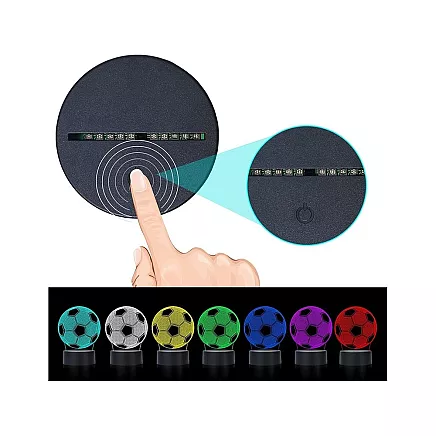 3d led football night light colours + remote control