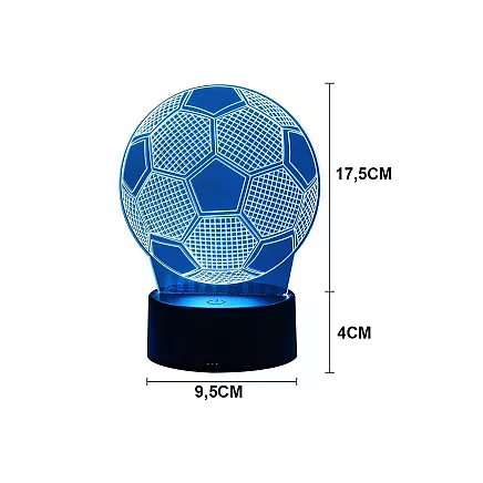 3d led football night light colours + remote control