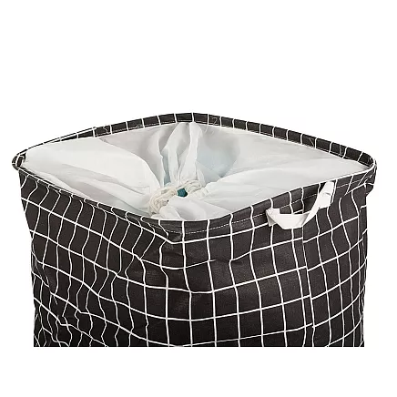 Liels salokāms veļas grozs ar rokturiem un aukliņas aizdari, 90L