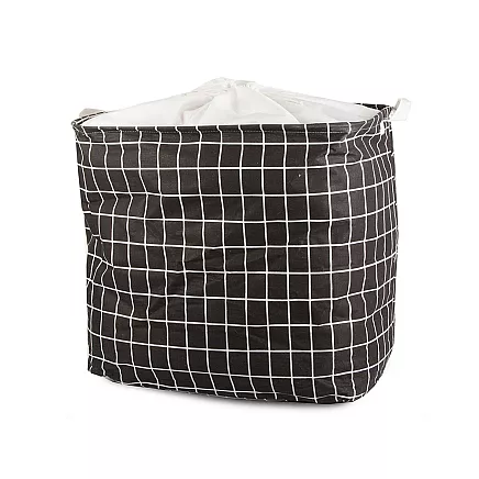 Liels salokāms veļas grozs ar rokturiem un aukliņas aizdari, 90L