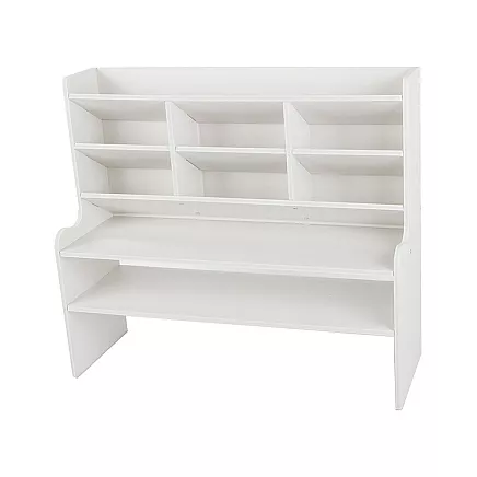 Galda organizators ar plauktiem balts plastmasas 42x47.5x17cm