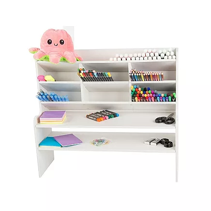 Galda organizators ar plauktiem balts plastmasas 42x47.5x17cm