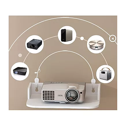 Wall-mounted book shelf flowers white matt