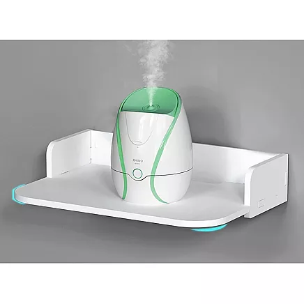 Wall-mounted book shelf flowers white matt