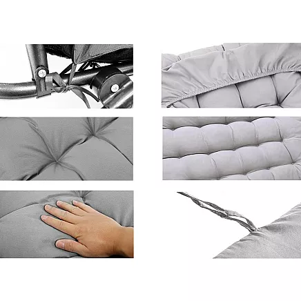 Dārza šūpuļkrēsla polsterējums, liels, 170x50 cm