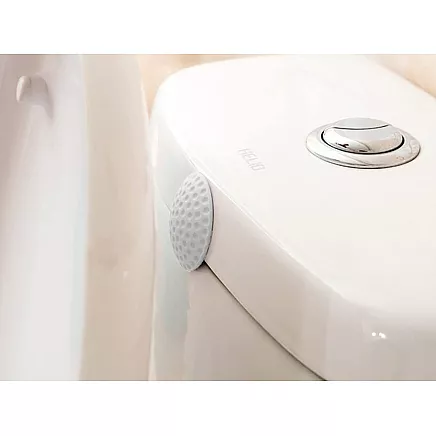 Door handle bumper self-adhesive to walls