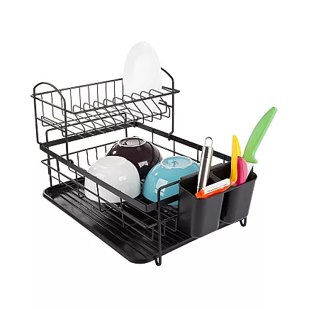 Double-deck drainer with tray