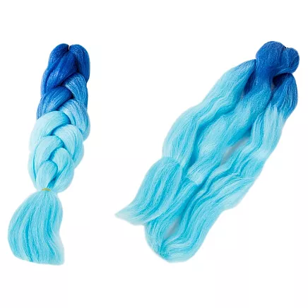 Sintētiskas ombre matu bizītes, zilas