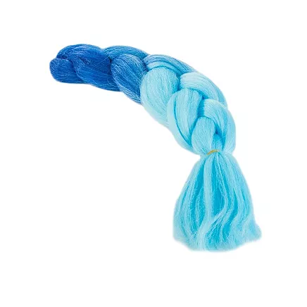 Sintētiskas ombre matu bizītes, zilas