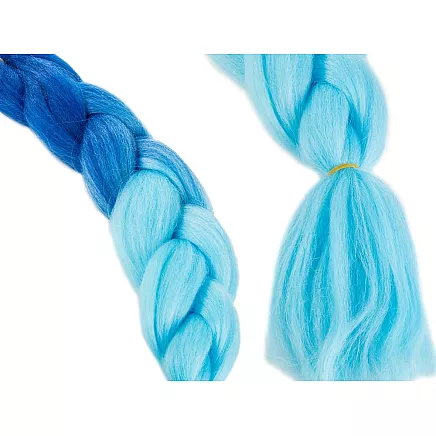 Sintētiskas ombre matu bizītes, zilas