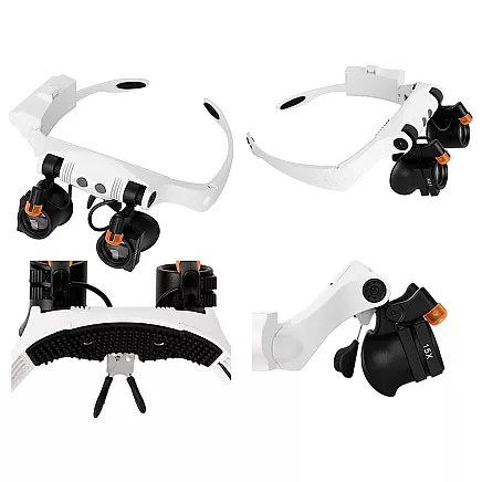 Galvas lupa ar 2 LED lampām