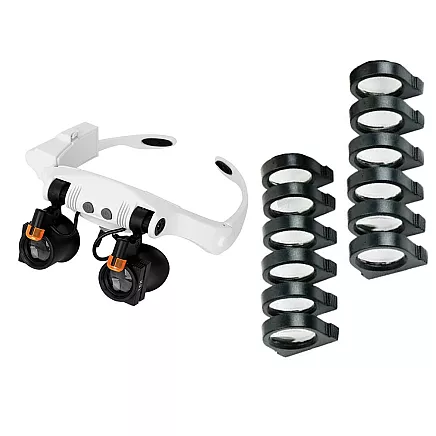 Galvas lupa ar 2 LED lampām