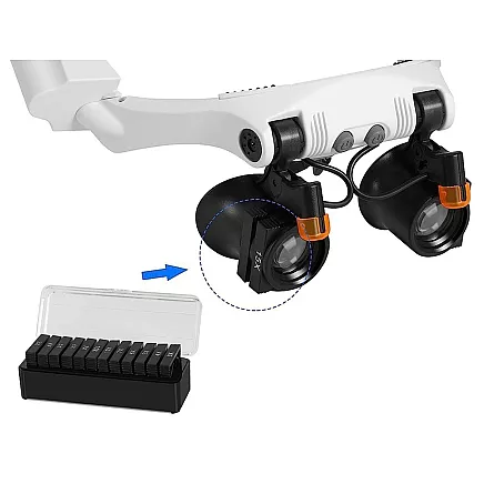 Galvas lupa ar 2 LED lampām