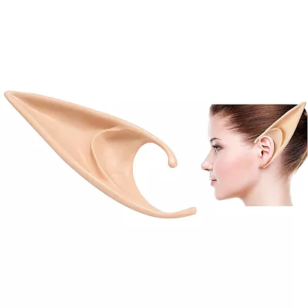 Mākslīgās elfu ausis karnevālam un Helovīnam, silikona, miesas krāsā