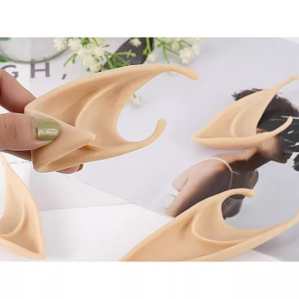 Mākslīgās elfu ausis karnevālam un Helovīnam, silikona, miesas krāsā