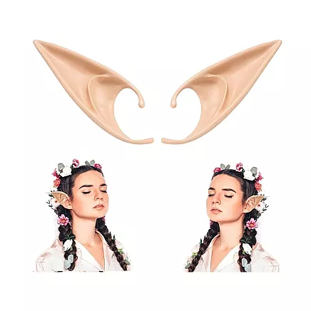 Mākslīgās elfu ausis karnevālam un Helovīnam, silikona, miesas krāsā