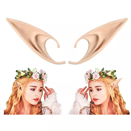 Mākslīgās elfu ausis karnevālam un Helovīnam, silikona, miesas krāsā
