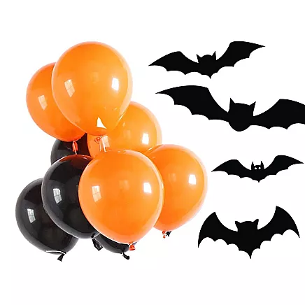 Set of halloween balloons black orange 20pcs