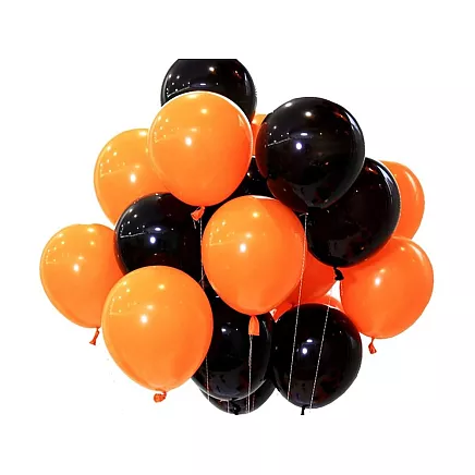 Set of halloween balloons black orange 20pcs