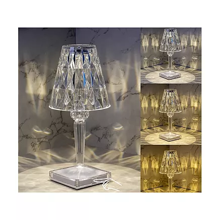 Table lamp led crystal rgb usb remote control