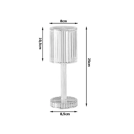 Table lamp led crystal rgb usb remote control