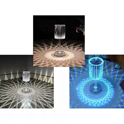 Table lamp led crystal rgb usb remote control