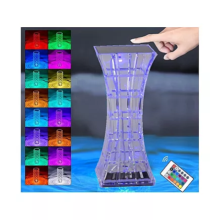 Crystal table lamp led rgb usb remote control