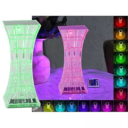 Crystal table lamp led rgb usb remote control