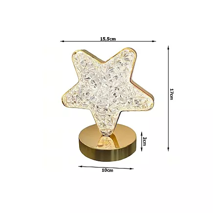 Table star night light crystal led rgb usb