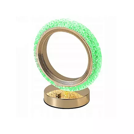 Galda nakts lampa ar LED RGB kristāla gredzenu, USB, akumulators