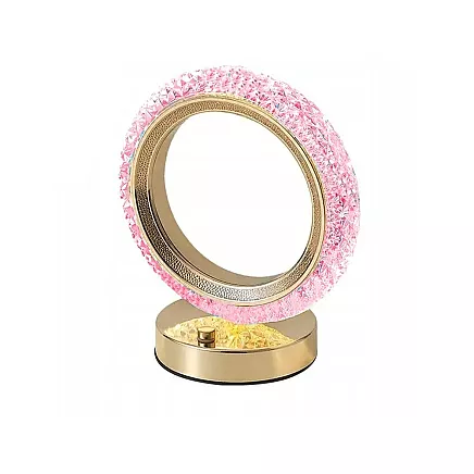 Galda nakts lampa ar LED RGB kristāla gredzenu, USB, akumulators