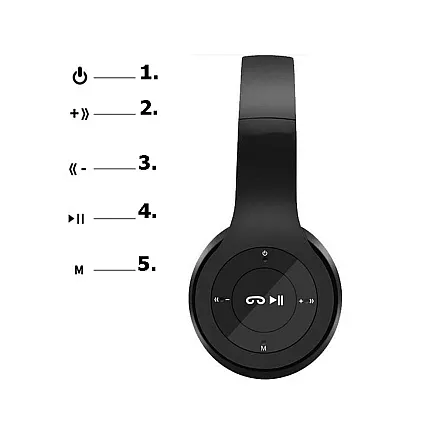 Bezvadu austiņas P47 Bluetooth ar mikrofonu un MP3