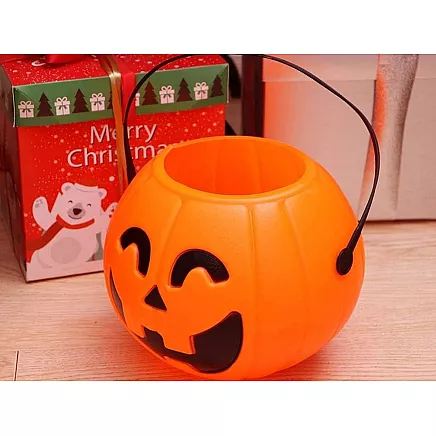 Halloween bucket pumpkin candy container large