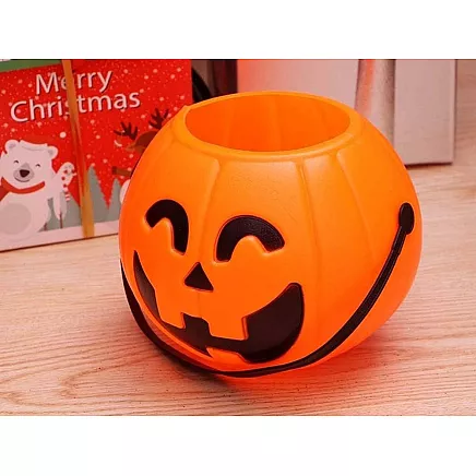 Halloween bucket pumpkin candy container large