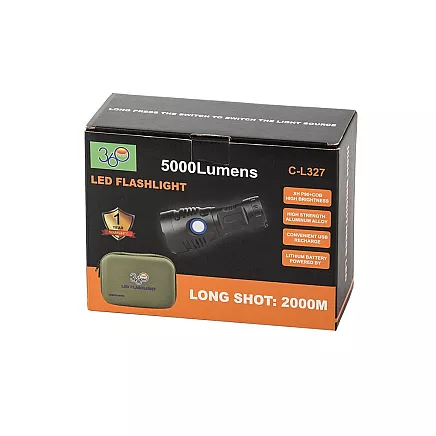 Taktiskā LED lukturis Bailong T48 ar CREE XHP90 COB, jaudīgs, uzlādējams