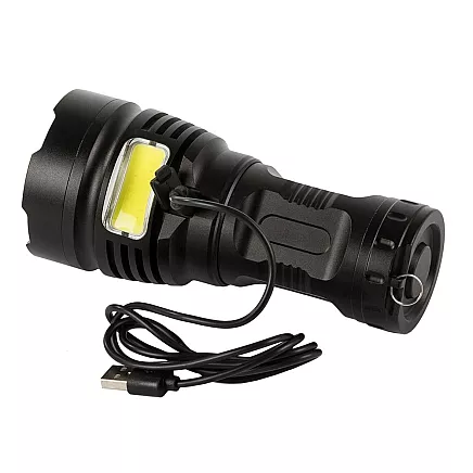 Taktiskā LED lukturis Bailong T48 ar CREE XHP90 COB, jaudīgs, uzlādējams