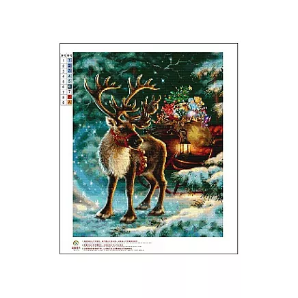 Dimantu Mozaīkas Komplekts _ Rokdarbs _ Glezna_ Ziemeļbriežu Ziemassvētku Komplekts 5D,...