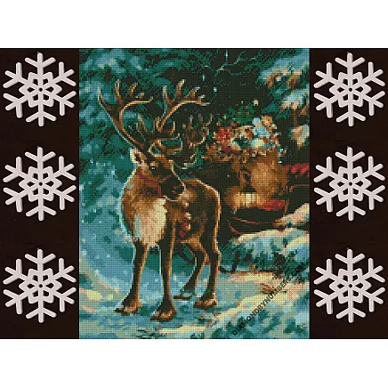 Dimantu Mozaīkas Komplekts _ Rokdarbs _ Glezna_ Ziemeļbriežu Ziemassvētku Komplekts 5D,...